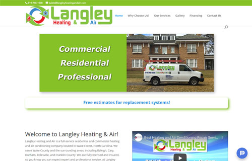 Langley Heating & Air website