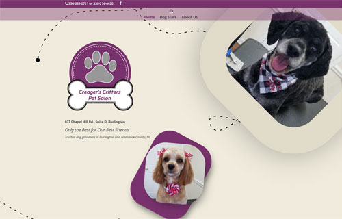 Creager's Critters Pet Salon website